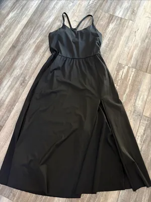 Halara Everyday Midi Chill Dress-La Land Black Medium thumbnail 6