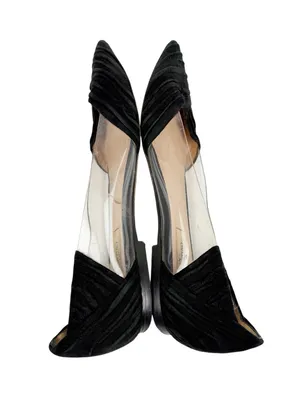 Valentino Garavani Black Pleated Suede Point Toe Flats Size 36/ US 6 thumbnail 4