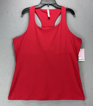 NWT Ebb & Flow Red Bra Top Racerback Tank Sz XL Activewear Athleisure Workout thumbnail 1