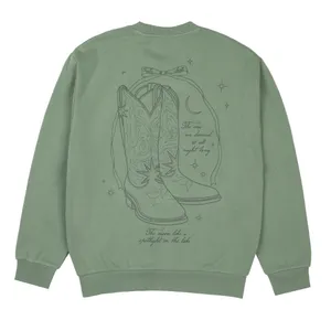 Taylor Swift Self-Titled Danced All Night Long Kanga Pocket Crewneck in Green thumbnail 2