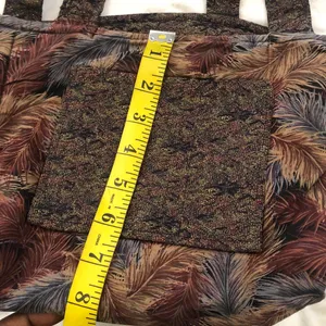 Vintage Brown red tan tapestry print tote shoulder hand bag purse floral pattern earthy boho cottagecore farmgirl Measurement in pics thumbnail 3