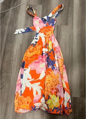Shein open back midi floral dress  thumbnail 1