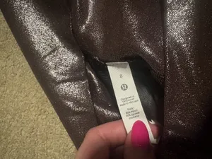 Lululemon Size 8 Metallic Shimmer Athletic Biker Shorts thumbnail 3