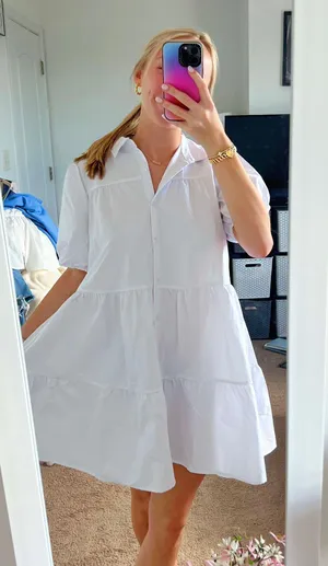 Revolve White Puff Sleeve dress thumbnail 1