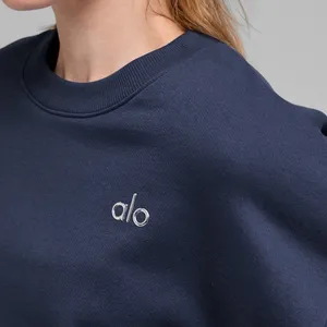 Alo Yoga NWT Accolade Crew Neck Pullover Sweatshirt Navy Size M Oversized thumbnail 3