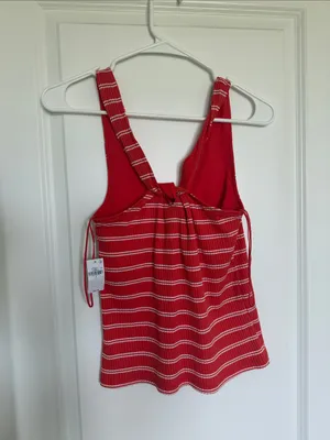 Old Navy Red and White Striped Tank Top thumbnail 2