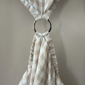 Petal & Pup‎ Beige Cut Out Gingham Dress 100% Cotton Mini Puff Sleeves Size 4 thumbnail 5