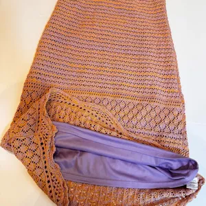 Freshman 1996 Crochet Maxi Dress XL Boho Festival Cottagecore Pink Orange Lined thumbnail 8