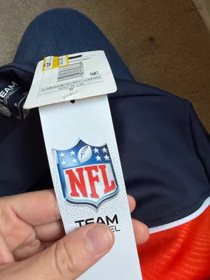 NFL Team Apparel NFL Men’s Bears Navy Polo with Orange Chest Panel thumbnail 5