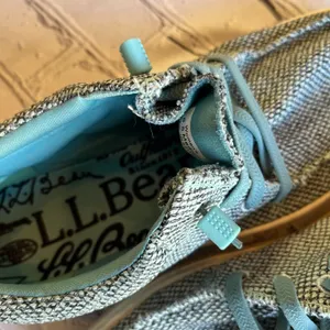 L.L. Bean Women's Higgins Beach 4-Eye Slip-Ons Fabric Shoes Sneakers 8.5 thumbnail 5