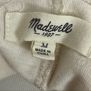 Madewell Cream And Navy Boho Embroidered Relaxed Tank With Fringe M thumbnail 4