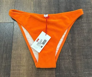 NWT Solid & Striped Terry Tati Bikini Bottom in Tangerine Size Small thumbnail 1