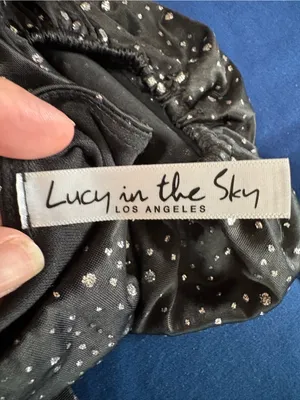 Lucy In The Sky Dress Womens Small Black Sparkle Shantelle Mini Homecoming thumbnail 2