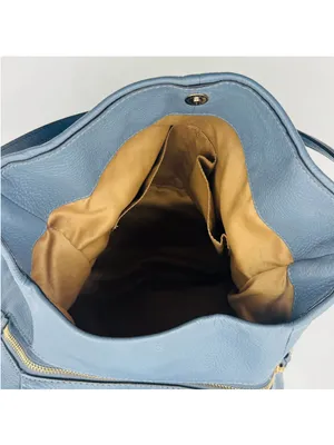Coach 26224 Madison Pebbled Leather Hobo Bag Blue thumbnail 6