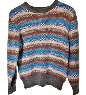 VTG Saturdays Generation Womans Crew Neck‎ Knit Sweater L Geometric Grandma Cozy thumbnail 1