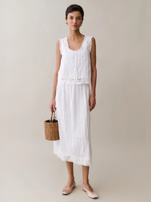 NWT Few Moda Vanya Cotton Top size Medium M white lace tank Sorella thumbnail 2