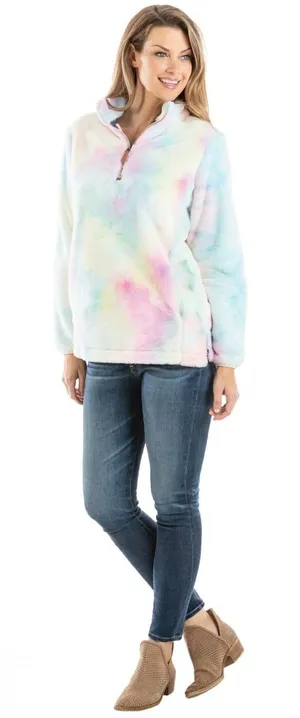 Boutique NWOT Sherpa Cotton Candy Quarter Zip Pullover Pink Size undefined thumbnail 1