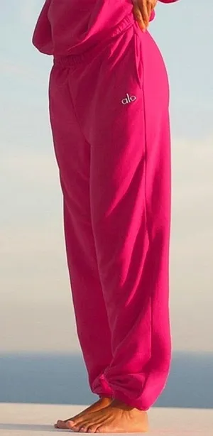 Alo Accolade Sweatpants Pink Summer Crush Hot High-Rise Waist Sweats Joggers S thumbnail 1