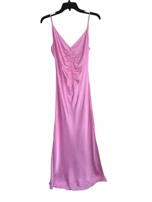 ASTR the‎ Label Valinda Ruched Slip Pink Orchid Midi Dress Medium thumbnail 3