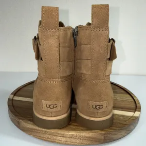 UGG Josefene Ankle Boot Chestnut Brown/Tan Size 7 Genuine Leather Suede Zip thumbnail 3