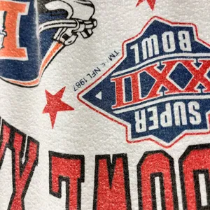 Super Bowl XXII Redskins Broncos Vintage 1987 80s White Single Stitch T-Shirt XL thumbnail 3