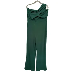 NEW Lulus Devoted to Fun Hunter Green One-Shoulder Sleeveless Jumpsuit XL thumbnail 3
