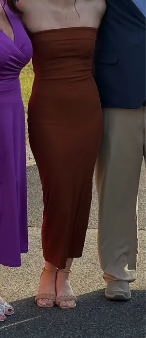Brown Strapless Dress  thumbnail 1