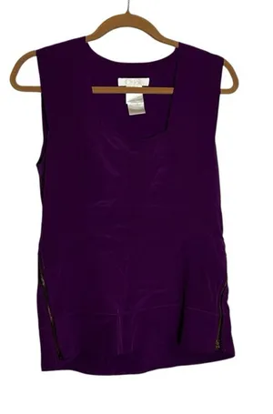 Chloe Purple Zipper Side Sleeveless Blouse‎ thumbnail 1