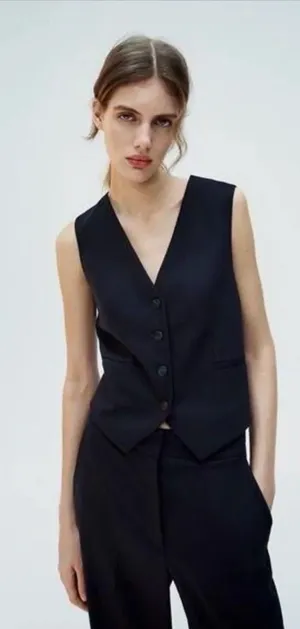 Zara black Vest  thumbnail 1