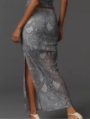 Anthropologie Aleda Mesh Ruched Maxi Skirt by Maeve thumbnail 6