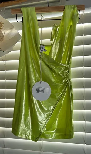 Princess Polly Energised Neon Green Halter Mini Dress Size 4 rave party festival thumbnail 1