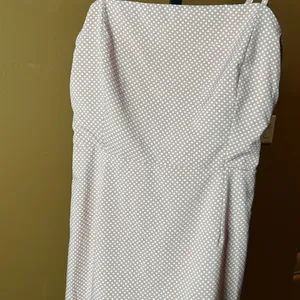 Showpo Blush Pink White Polka Dot Lace-Up Back Mini Dress AU 10 US 6 thumbnail 5