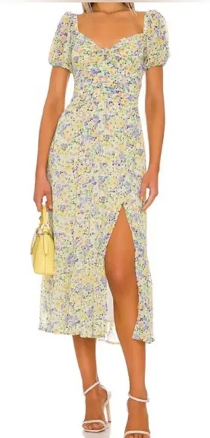Revolve ASTR the Label Irma Floral Puff Sleeve Midi Dress Cutout Size XS thumbnail 1