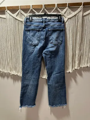 Boyfriend Jeans in Distressed Medium Blue Denim thumbnail 2