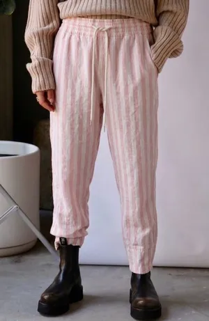 bassike Striped Cotton Linen Pants thumbnail 1