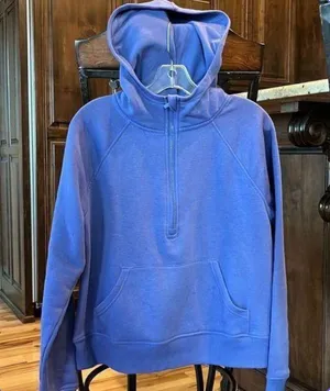 Member's Mark Scuba Hoodie Periwinkle Pullover Cotton Sweatshirt Knit Womens Medium thumbnail 1