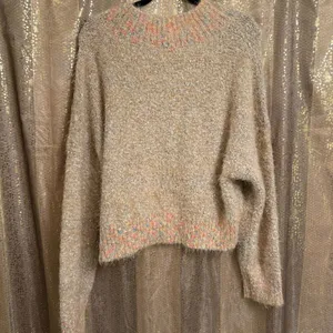Free People Stardust Colorful Soft Cozy Fuzzy Pullover Sweater XL NEW thumbnail 2
