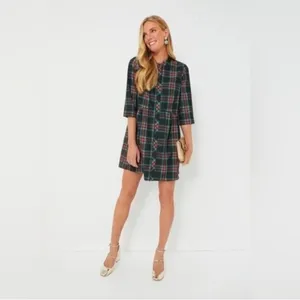 Tuckernuck Festive Plaid Tartan Royal Shirt Dress XS Holiday Mini NWT thumbnail 11