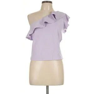 Maeve‎ Anthropologie -1635 NWT Lavender Ruffle One Shoulder Top Lavander Large thumbnail 3
