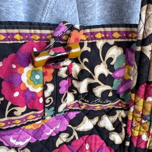Vera Bradley Black and Pink Floral Tote thumbnail 2