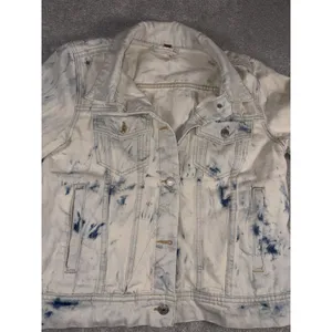 Free People Rumor Denim Jacket Tie Dye Blue Size Med For Women thumbnail 3