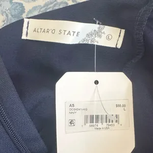 Altar'd State Blue strapless navy blue dress thumbnail 3