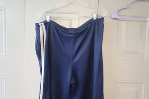 Zoey Beth women's sweatpants sweats jersey in navy blue and white size large. thumbnail 12