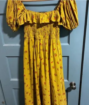 R.Vivimos Floral A-Line Print Puff Sleeve Dress Cottagecore Midi thumbnail 5