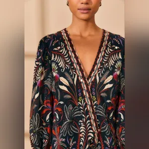 FARM Rio Classic Garden Black Mirror Trim Blouse thumbnail 3