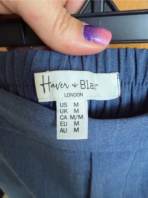 Haver + Blair London Blue Wide Leg Sailor Pants White Button Accents Size M thumbnail 6