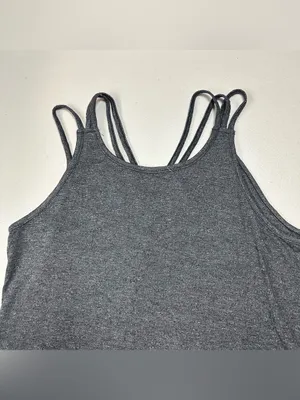 CUPSHE Gray Pom Pom Trim Swim Cover Up Dress Strappy Back Size Small NW thumbnail 5