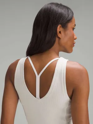 LULULEMON Ribbed Softstreme Cropped Tank Top in Bone Sz. 12 thumbnail 7