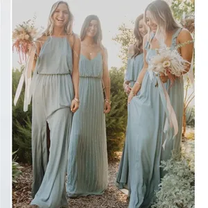 Show Me Your Mumu Bridesmaid Heather Halter Dress in Silver Sage‎ Crisp Medium thumbnail 6
