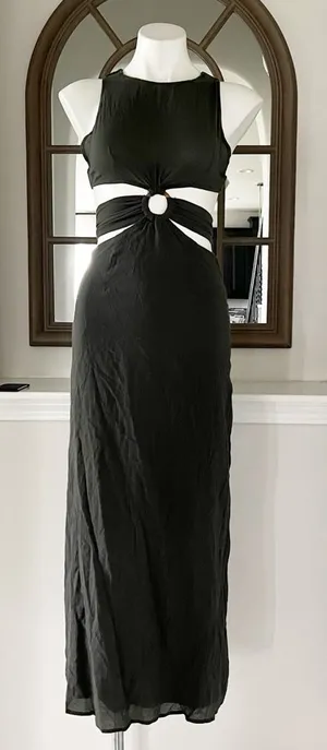 Lush Clothing NWT Cut-Out Maxi Dress, Moss Green, Size S New w/Tag thumbnail 1